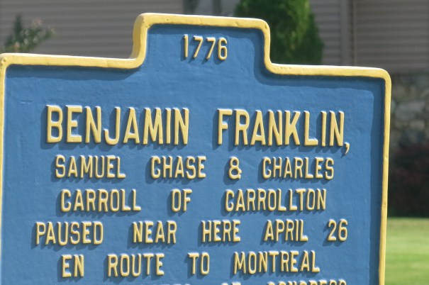 BENJAMIN FRANKLIN STOPPED AT CHAZY ON WAY TO MONTREAL